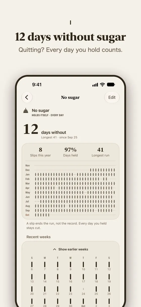 12 days without sugar. Quitting? Every day you hold counts.