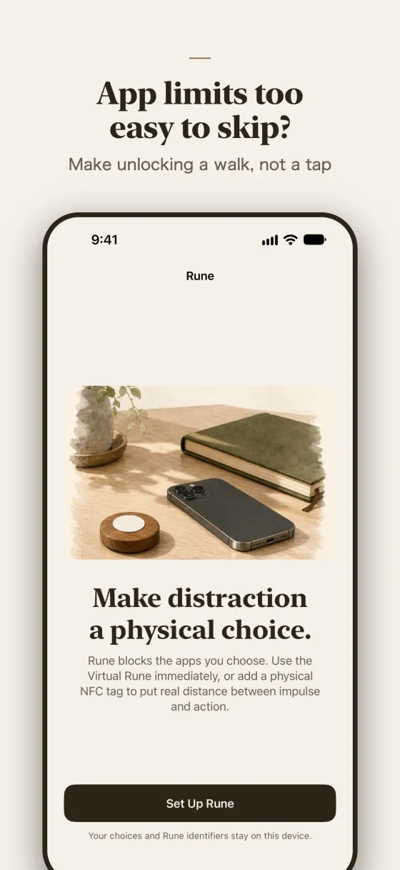 App limits too easy to skip? Make unlocking a walk, not a tap.